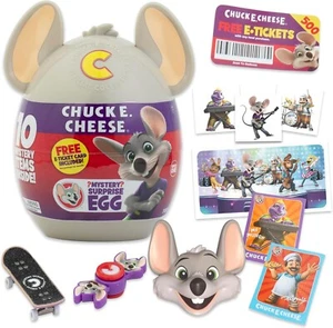 CHUCK E. CHEESE Mystery Überraschungsei Sammelkarte Sticker Skateboard Squishi - Bild 1 von 18