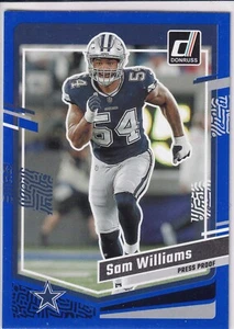 2023 Panini Donruss Press Proof Blue #80 - Sam Williams - Dallas Cowboys - Picture 1 of 2