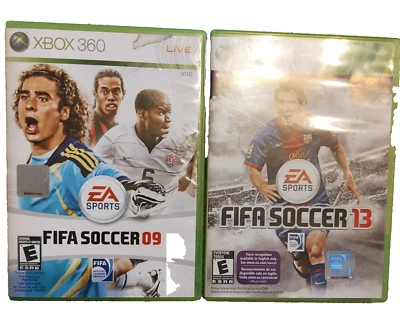 LOT 2 FIFA Soccer 09 FIFA Soccer 13 Microsoft Xbox 360, 2013 Tested Excellent - Image 1 of 4