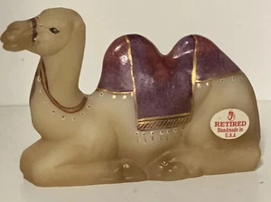 FENTON CAMEL ART GLASS 2000 NATIVITY CAMEL FIGURINE ~ Signed By Brock Vtg - Picture 1 of 5
