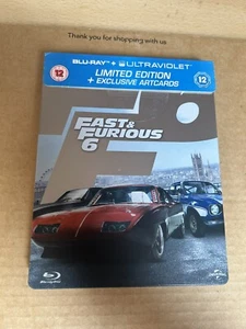 Fast & Furious 6 (2013) Blu Ray Steelbook VGC Vin Diesel Paul Walker + Artcards - Picture 1 of 6