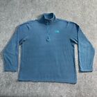 The North Face Sweatshirt Mens Medium Blue Quarter Zip Pullover Polyester