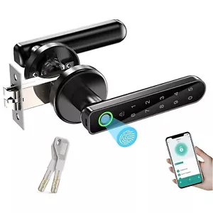 4-in-1 Smart Door Lock Fingerprint, Keypad, WiFi & Biometric Security Handle - Picture 1 of 6
