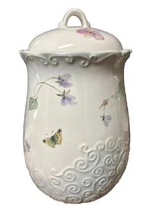 Pfaltzgraff VIENNA FLORAL Butterflies Bees Flowers (Large) Canister Retired RARE - Picture 1 of 16