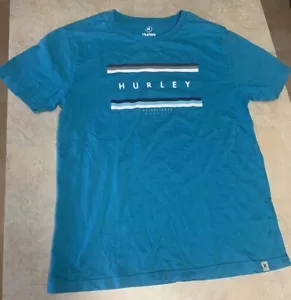 Camiseta de algodón azul pequeña Hurley Established MCMXCIX para hombre - Imagen 1 de 4