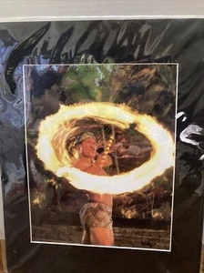 HAWAII SEALED SIGNED 11" x 14" MATTED PICTURE of KAP POLYNESIAN FIRE BREATHER - Picture 1 of 6