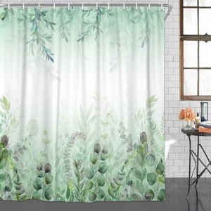 Grdutbc Garden Plant Green Fabric Shower Curtain Extra Long 84 inch 72x72"  - Picture 1 of 6