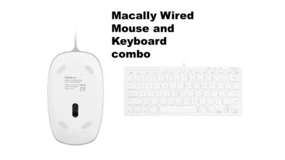 Macally SLIMKEYC Ultraslim US English Wired USB Keyboard & Mouse Combo WHITE - Image 1 of 3