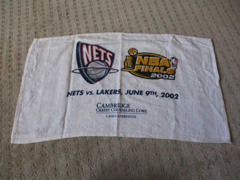 2002 NBA FINALS RALLY TOWEL LAKERS vs NETS  NBA BASKETBALL * Cover