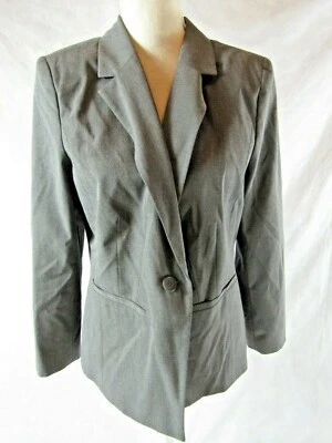 Blazer halógeno gris de un solo botón para mujer talla 14P Foto 1 de 4