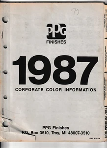1987 PPG Corporate Color Information Color Chips and Paint Code - Photo 1/2