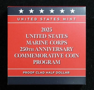 2025 250th Anniversary USMC - Clad Half Dollar - OGP & COA MINT0871/SN - Picture 1 of 3