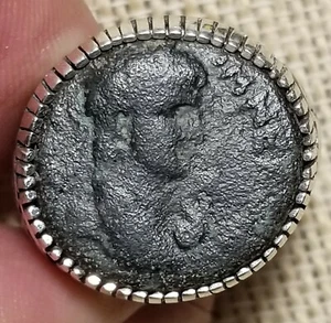 Authentic Ancient Roman Empire Coin of The Emperor Nero 925 Solid Silver Ring  - Picture 1 of 10