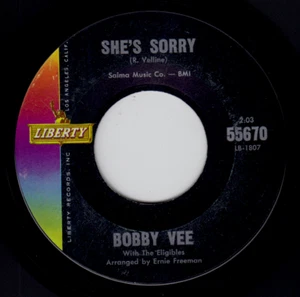 Bobby Vee 7" "She's Sorry / I'll Make You Mine" Liberty (55670) - Picture 1 of 2
