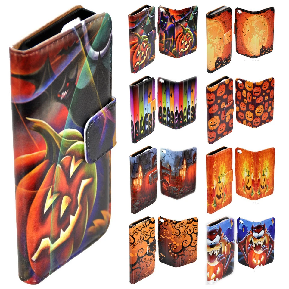 Para Samsung Galaxy Series Halloween Tema Impresión Billetera Teléfono Móvil Estuche Cubierta 1 Foto 1 de 1