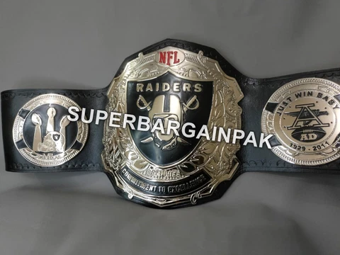 Las Vegas Oakland Raiders Championship Wrestling Brass 4mm Zinc Belt Cover