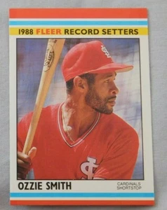1988 Fleer Record Setters Ozzie smith St Louis Cardinals (2) Baseball Cards - Picture 1 of 1