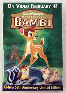 BAMBI Video Release Promotional Button Pinback Disney 55th Anniversary 3x2