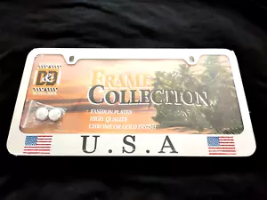 1x USA American US FLAG United States CHROME STAINLESS STEEL LICENSE PLATE FRAME - Picture 1 of 3