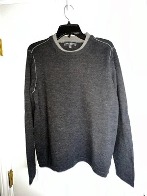 Suéter Pullover Robert Barakett Para Hombre Gris Medio 100% Lana Merino Cuello Redondo M Foto 1 de 4