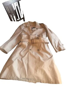 Hart Schaffner & Marx Men's Wool Lined Trench Coat Size 42 Reg Double Breasted - Picture 1 of 5