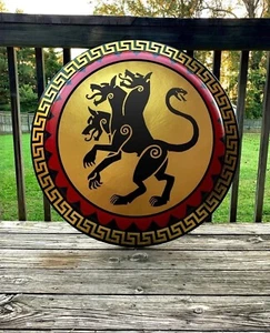 Christmas Cerberus Authentic Ancient Hoplite Shield Engraved Decor Item - Picture 1 of 6