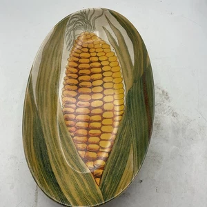 Cuenco para servir de gres John Derian estampado de maíz 14 pulgadas - Imagen 1 de 7