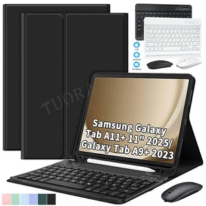 QWERTZ Tastatur Hülle mit Maus Für Samsung Galaxy Tab A11+ A9+ S11 S10 S9 FE S8 - Bild 1 von 68