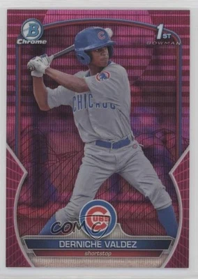 2023 Bowman Chrome Prospects Fuchsia & Pink Vapor Refractor /199 Derniche Valdez - Image 1 of 3