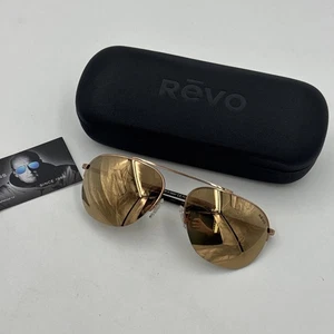 REVO ANNIKA Sunglasses Rose Gold POLARIZED Champagne Gold Lens 1201 14 CH NEW - Picture 1 of 5