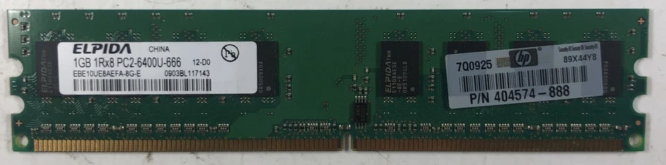 Elpida EBE10UE8AEFA-8G-E 1GB DDR2 Desktop RAM Memory - Image 1 of 1