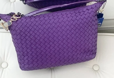 Bottega Veneta Woven Leather Shoulder Crossbody bag Purple - Image 1 of 4