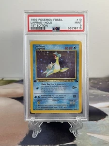 Pokemon Card 1st Edition Lapras - Fossil Set No. 10/62 - PSA 9 MINT - Holo - Picture 1 of 2