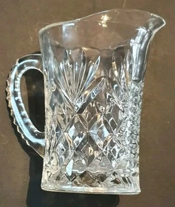 Crystal: Tiny, Heavy Glass Milk Jug: ready for daily use or a High Tea for two! - Picture 1 of 10