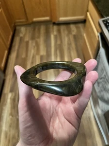 Brazalete Brazalete Vintage Grueso Resina Triangular Forma Geométrica Mantos Verde Be - Imagen 1 de 18