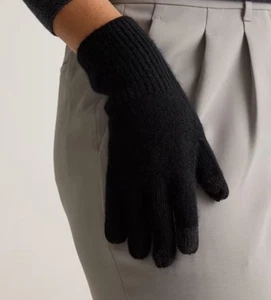 Quince Unisex Mongolian Cashmere Gloves Black One Size NWT! - Picture 1 of 3
