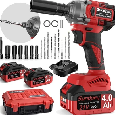 Akku Schlagschrauber 650Nm 21V bürstenloser Impact Wrench Set mit Zubehör - Bild 1 von 4
