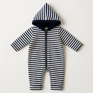 Hanna Andersson Reversible Striped Hooded Baby Bunting | Size 60 (3–6 Months) - Picture 1 of 7