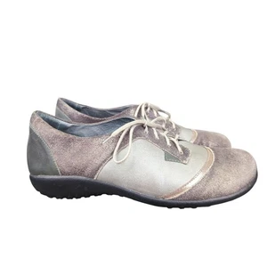 Naot Harore Lace-up Oxford Shoes Casual Flat Women's 8 EU 39 Gray Leather 219592 - Picture 1 of 9