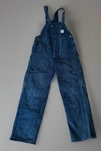 Carhartt Overalls 40x34 Men’s Quilt Lined Insulated Farm Working Denim Zipper - Picture 1 of 6