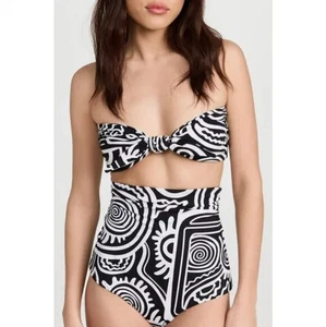MARA HOFFMAN Bikini Set Kai Oberteil + Bobbi Unterteil XS Schwarz Weiß 2-teilig Schwimmen Neu mit Etikett - Bild 1 von 14