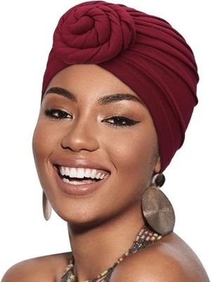 African Women Turban Caps Pre-Tied Twisted Turbans - Image 1 of 4