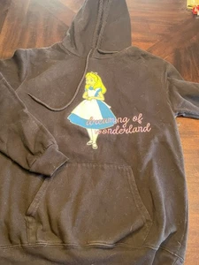 Disney Alice In Wonderland Embroidered Hooded Sweatshirt Small 4-6 - Picture 1 of 3