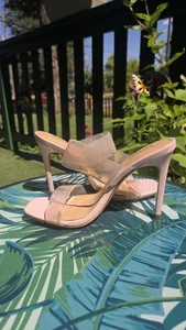 Express transparente hellbraune hochhackige Pumps Größe 8 trendige bequeme Schuhe - Bild 1 von 9