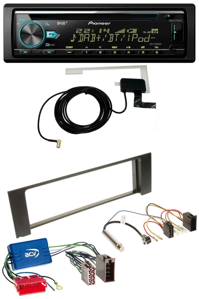 Pioneer MP3 AUX CD USB DAB Autoradio für Audi A4 B6 00-04 Aktivsystem Mini-ISO - Bild 1 von 4