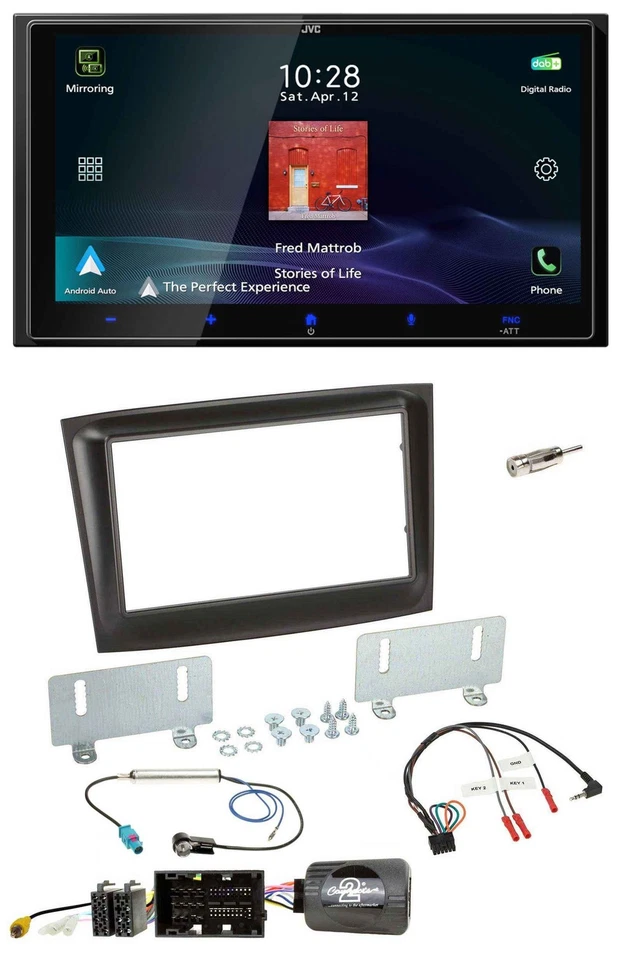 JVC USB Bluetooth 2DIN DAB Lenkrad Autoradio für Fiat Doblo ab 2015 schwarz - Bild 1 von 4