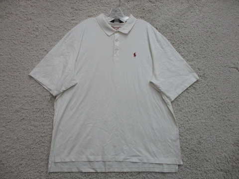 Polo Golf Texas Longhorns Ralph Lauren Shirt 2XL XXL White 100% Pima Cotton Mens Cover