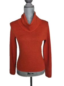 Mercer & Madison Merino Wool Turtleneck Orange Red Knit Sweater, S, New - Picture 1 of 5