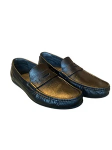 Mens HUGO BOSS Black Driving Moc penny Loafers shoes sz 11 EUC Made in Italy - Picture 1 of 17
