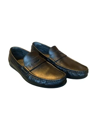 Sapatos Mocassim Masculino Hugo Boss Preto Condução Tamanho 11 Excelente Estado Usado Fabricado na Itália - Imagem 1 de 4